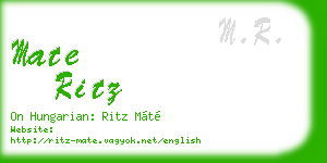mate ritz business card