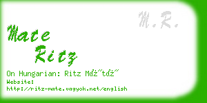 mate ritz business card